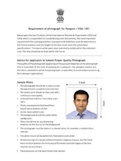 Requirement of photograph for Passport / VISA / OCI .